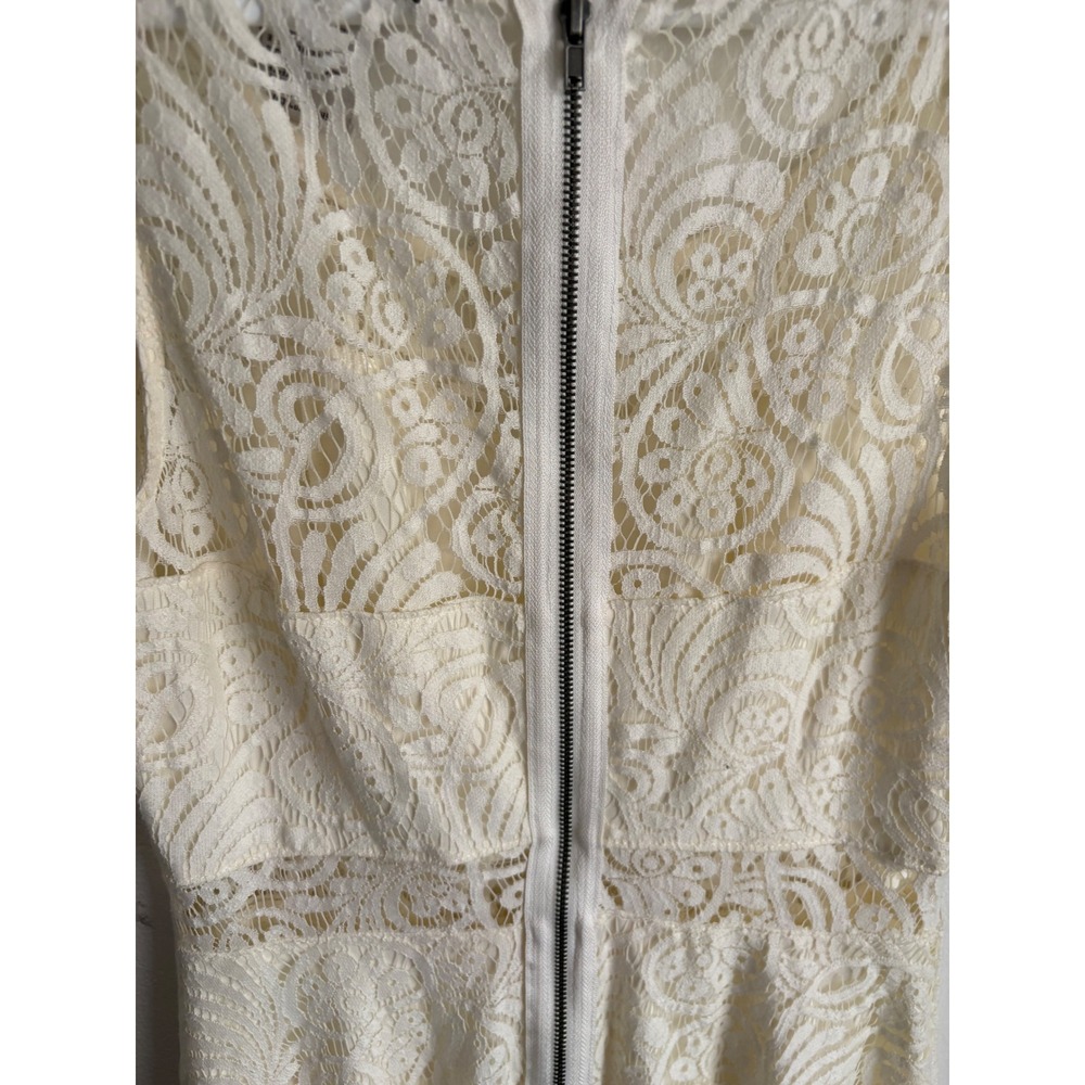 Coquette Feminine Romantic Lace Fit Flare Dress Cottagecore Bridal Shower Size S - Picture 6 of 7